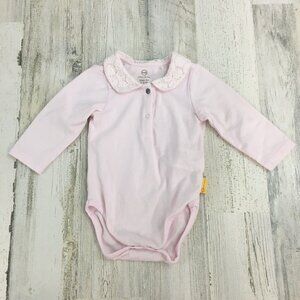 Steiff Knopf Im Ohr Sz 0 to 3 M 62 Pink Lace Collar Bodysuit Top Shirt Baby Girl